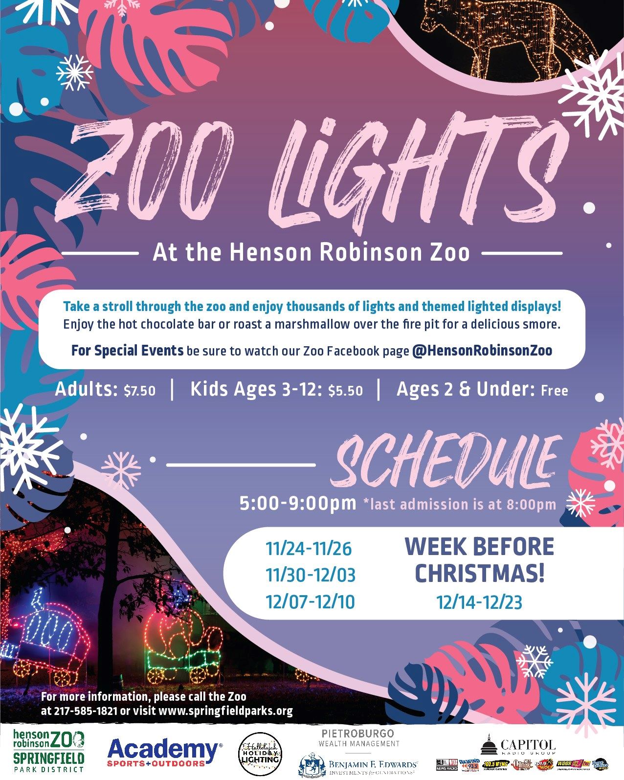 Henson Robinson Zoo Lights Springfield Park District